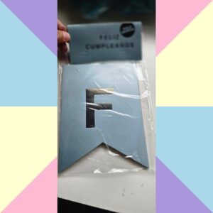 Banderin Metalizado Celeste