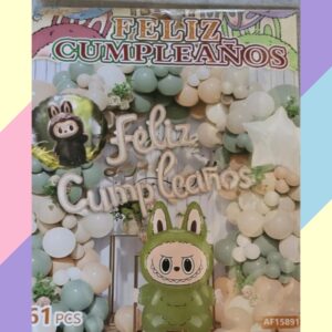 Kit Globos Labubu Verde 61p