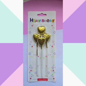 VELA CORAZON DORADO X 4